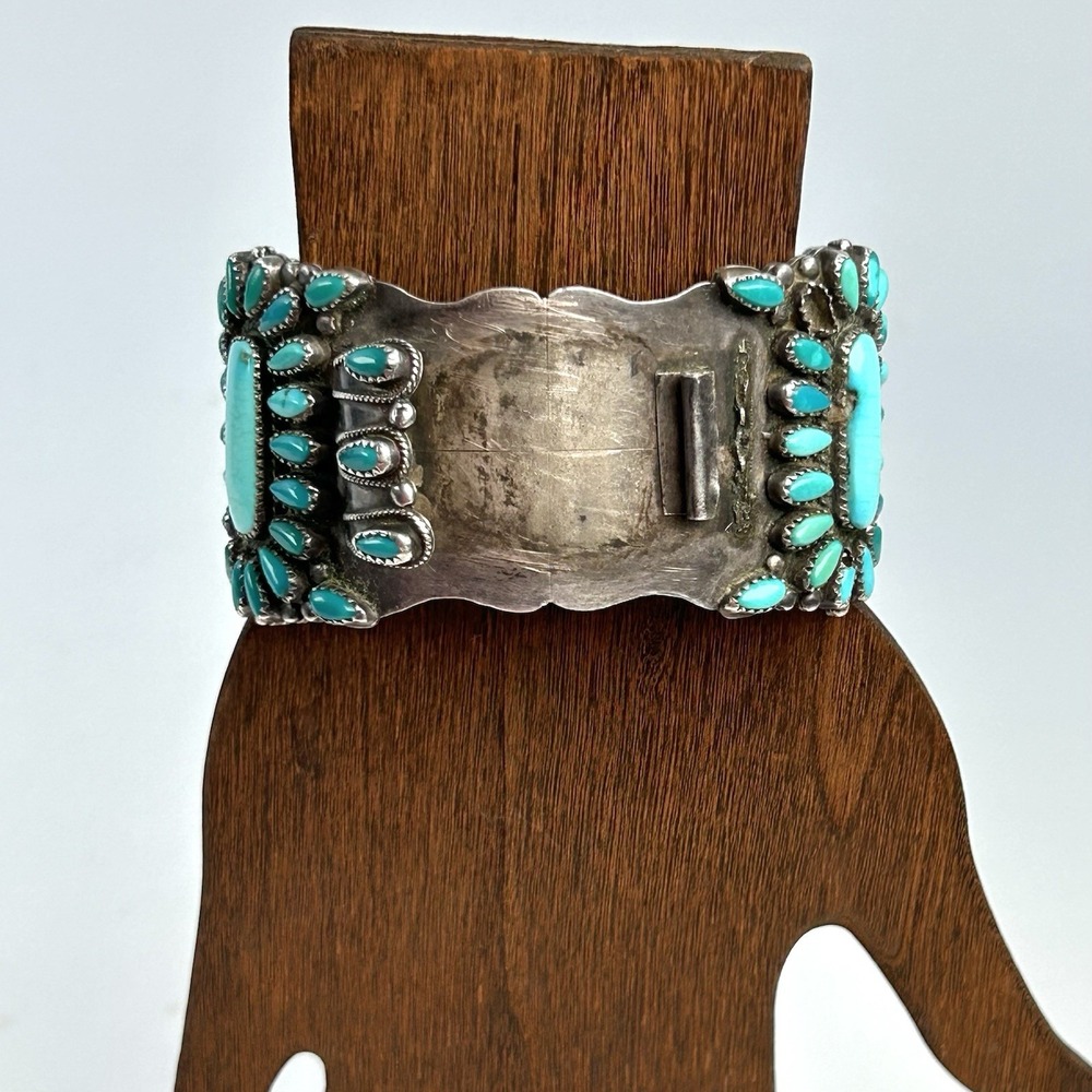 AY Navajo Turquoise Cluster Watch Cuff 78 Stone Attrib Alvin Yazzie 112.55g